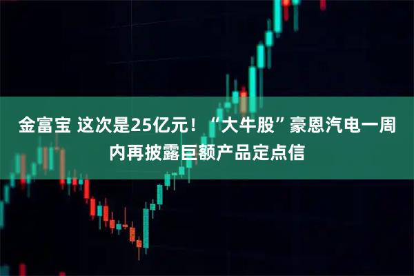 金富宝 这次是25亿元！“大牛股”豪恩汽电一周内再披露巨额产品定点信