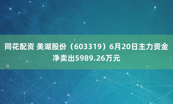 同花配资 美湖股份（603319）6月20日主力资金净卖出5989.26万元