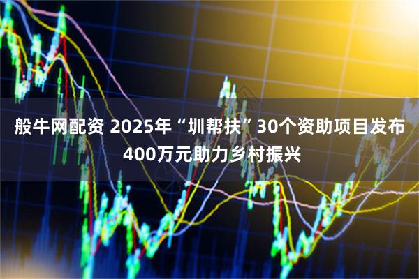 般牛网配资 2025年“圳帮扶”30个资助项目发布 400万元助力乡村振兴
